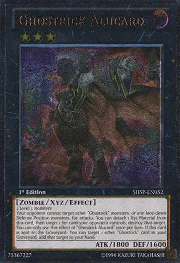 1st Edition, Dark, Shadow Specters, Ultimate Rare, Unlimited, Xyz/Effect Monster, Zombie Ghostrick Alucard (UTR) [SHSP-EN052] Ultimate Rare - Trading Card World