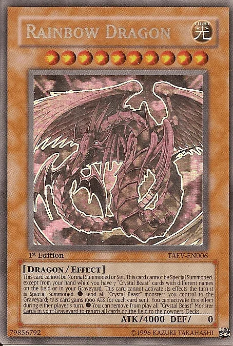 1st Edition, Dragon, Effect Monster, Ghost Rare, Light, Tactical Evolution, Unlimited Rainbow Dragon [TAEV-EN006] Ghost Rare - Trading Card World
