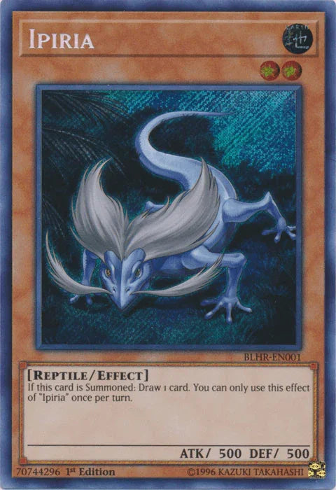 1st Edition, Battles of Legend: Hero's Revenge, Earth, Effect Monster, Reptile, Secret Rare Ipiria [BLHR-EN001] Secret Rare - Trading Card World