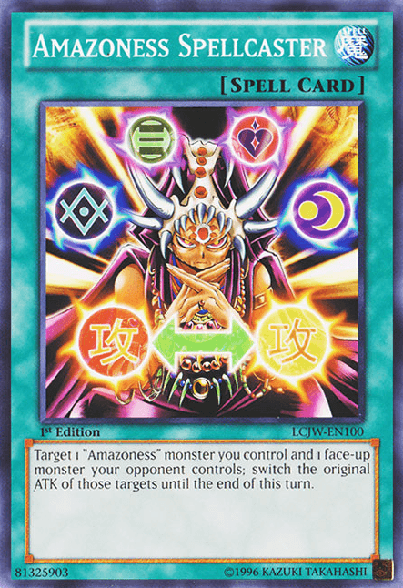 1st Edition, Common, Legendary Collection 4: Joey's World, Normal Spell, Spell Amazoness Spellcaster [LCJW-EN100] Common - Trading Card World