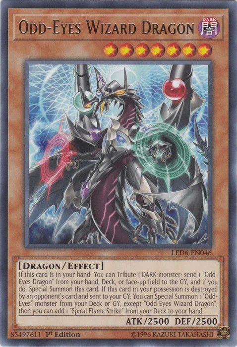 1st Edition, Dark, Dragon, Effect Monster, Legendary Duelists: Magical Hero, Rare, Unlimited Odd-Eyes Wizard Dragon [LED6-EN046] Rare - Trading Card World