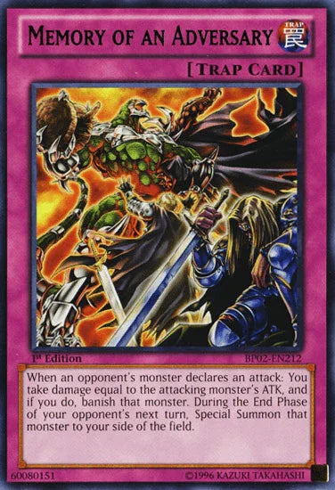 1st Edition, Battle Pack 2: War of the Giants, Normal Trap, Rare, Trap, Unlimited Memory of an Adversary [BP02-EN212] Rare - Trading Card World