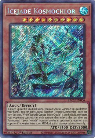 1st Edition, Aqua, Battle of Chaos, Effect Monster, Secret Rare, Water Icejade Kosmochlor [BACH-EN006] Secret Rare - Trading Card World