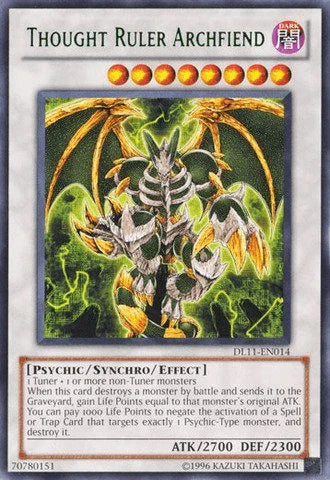Dark, Duelist League Promo, Psychic, Rare, Synchro/Effect Monster, Unlimited Thought Ruler Archfiend (Green) [DL11-EN014] Rare - Trading Card World