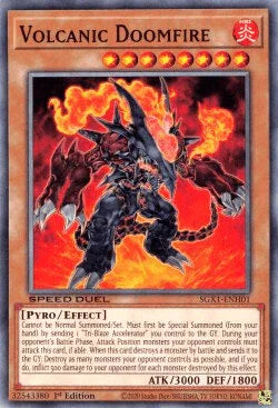 1st Edition, Common, Effect Monster, Fire, Pyro, Speed Duel GX: Duel Academy Box Volcanic Doomfire [SGX1-ENH01] Common - Trading Card World