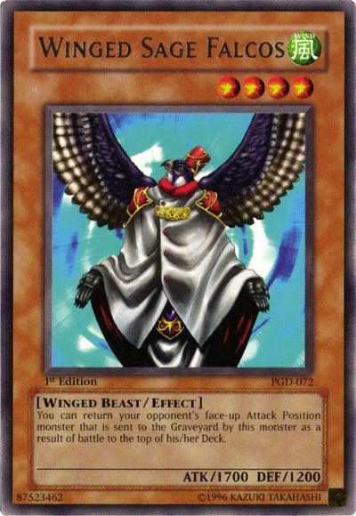 1st Edition, Effect Monster, Pharaonic Guardian, Rare, Unlimited, Wind, Winged Beast Winged Sage Falcos [PGD-072] Rare - Trading Card World