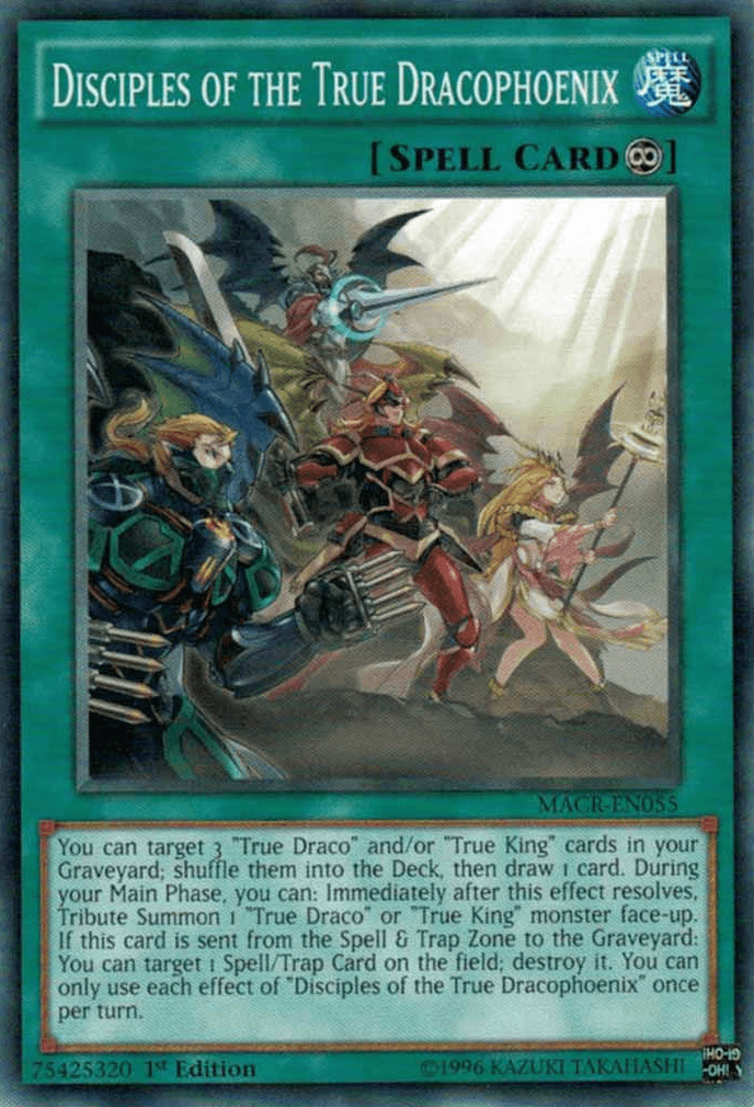 1st Edition, Common, Continuous Spell, Maximum Crisis, Spell, Unlimited Disciples of the True Dracophoenix [MACR-EN055] Common - Trading Card World