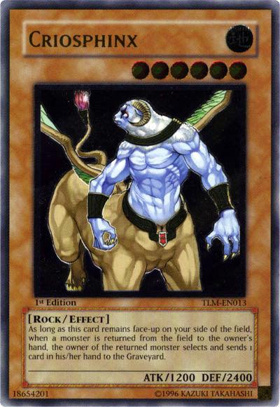 1st Edition, Earth, Effect Monster, Rock, The Lost Millennium, Ultimate Rare, Unlimited Criosphinx [TLM-EN013] Ultimate Rare - Trading Card World