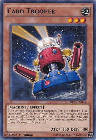 1st Edition, Battle Pack 3: Monster League, Earth, Effect Monster, Machine, Rare Card Trooper [BP03-EN026] Rare - Trading Card World