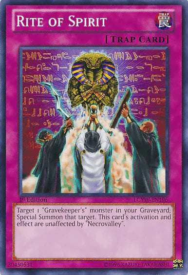 1st Edition, Common, Legendary Collection 3: Yugi's World, Normal Trap, Trap, Unlimited Rite of Spirit [LCYW-EN196] Common - Trading Card World