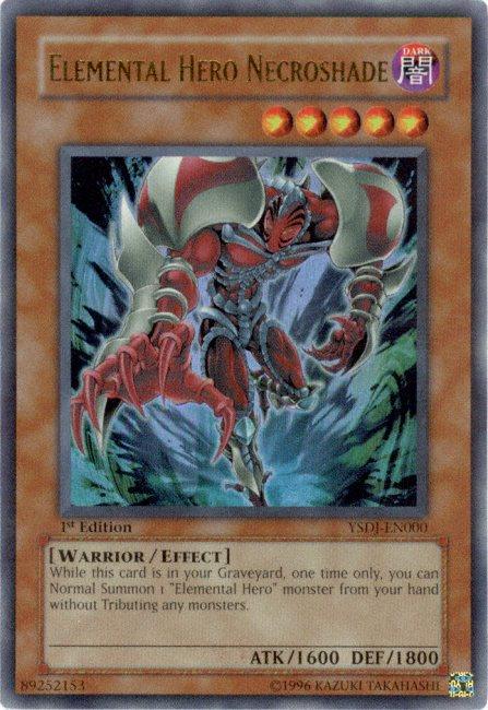 1st Edition, Dark, Effect Monster, Starter Deck: Jaden Yuki, Ultra Rare, Unlimited, Warrior Elemental HERO Necroshade [YSDJ-EN000] Ultra Rare - Trading Card World