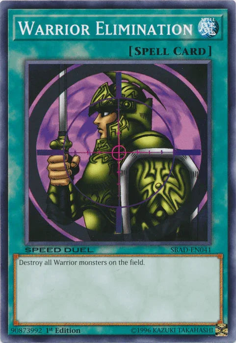 1st Edition, Common, Normal Spell, Speed Duel: Attack from the Deep, Spell Warrior Elimination [SBAD-EN041] Common - Trading Card World