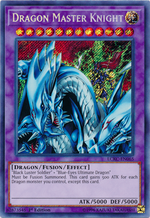 1st Edition, Dragon, Fusion/Effect Monster, Legendary Collection Kaiba, Light, Secret Rare, Unlimited Dragon Master Knight [LCKC-EN065] Secret Rare - Trading Card World