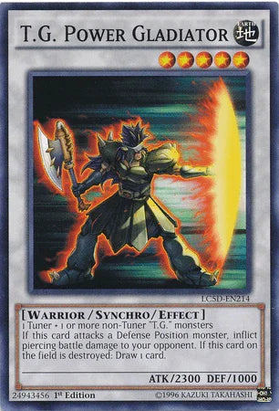 1st Edition, Common, Earth, Legendary Collection 5D's, Synchro/Effect Monster, Warrior T.G. Power Gladiator [LC5D-EN214] Common - Trading Card World