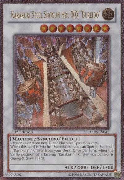 1st Edition, Earth, Machine, Storm of Ragnarok, Synchro/Effect Monster, Ultimate Rare, Unlimited Karakuri Steel Shogun mdl 00X "Bureido" [STOR-EN042] Ultimate Rare - Trading Card World