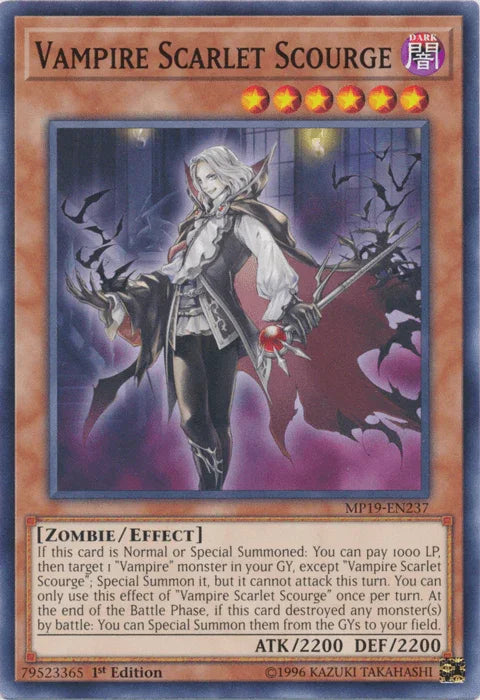 1st Edition, 2019 Gold Sarcophagus Tin Mega Pack, Common, Dark, Effect Monster, Unlimited, Zombie Vampire Scarlet Scourge [MP19-EN237] Common - Trading Card World