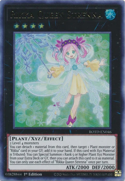 1st Edition, Plant, Rise of the Duelist, Ultra Rare, Water, Xyz/Effect Monster Rikka Queen Strenna [ROTD-EN046] Ultra Rare - Trading Card World
