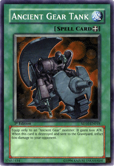 1st Edition, Common, Equip Spell, Spell, Structure Deck: Machine Re-Volt, Unlimited Ancient Gear Tank [SD10-EN018] Common - Trading Card World