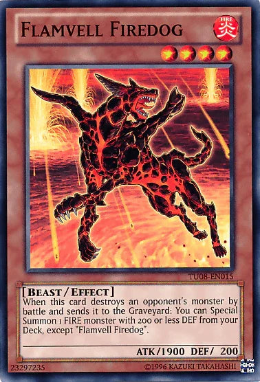 Beast, Common, Effect Monster, Fire, Turbo Pack: Booster Eight, Unlimited Flamvell Firedog [TU08-EN015] Common - Trading Card World