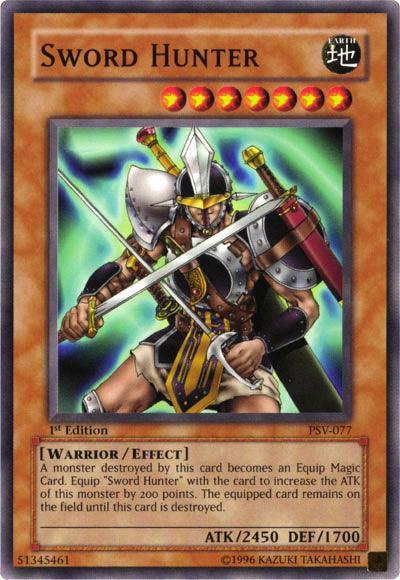 1st Edition, Common, Earth, Effect Monster, Pharaoh's Servant, Unlimited, Warrior Sword Hunter [PSV-077] Common - Trading Card World