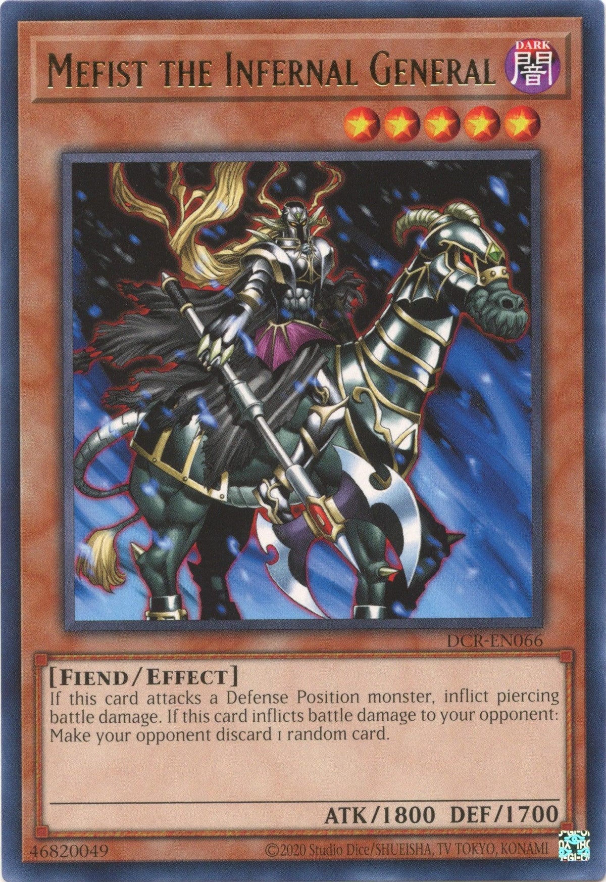 Dark, Dark Crisis (25th Anniversary Edition), Effect Monster, Fiend, Rare, Unlimited Mefist the Infernal General (25th Anniversary) [DCR-EN066] Rare - Trading Card World
