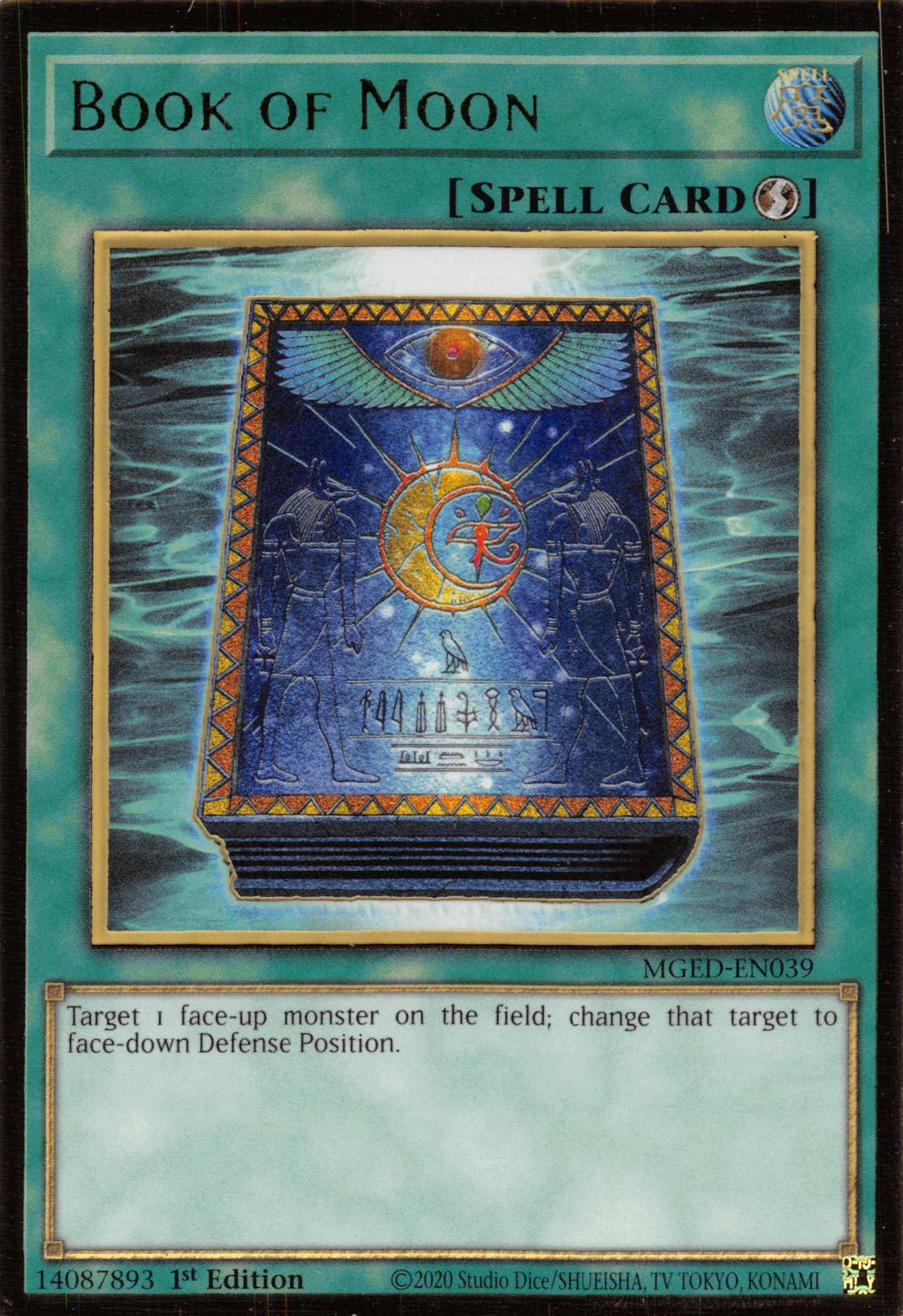 1st Edition, Gold Rare, Maximum Gold: El Dorado, Quick-Play Spell, Spell Book of Moon [MGED-EN039] Gold Rare - Trading Card World