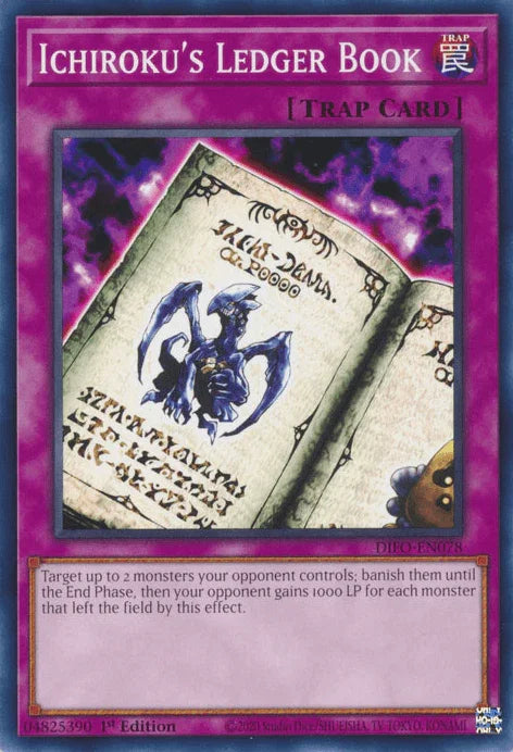 1st Edition, Common, Dimension Force, Normal Trap, Trap Ichiroku's Ledger Book [DIFO-EN078] Common - Trading Card World