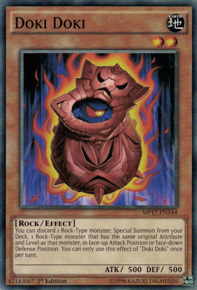 1st Edition, 2017 Mega-Tins Mega Pack, Common, Earth, Effect Monster, Rock Doki Doki [MP17-EN144] Common - Trading Card World