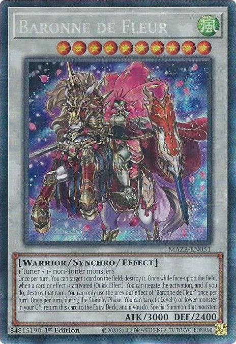 1st Edition, Collector's Rare, Maze of Memories, Synchro/Effect Monster, Warrior, Wind Baronne de Fleur [MAZE-EN051] Collector's Rare - Trading Card World