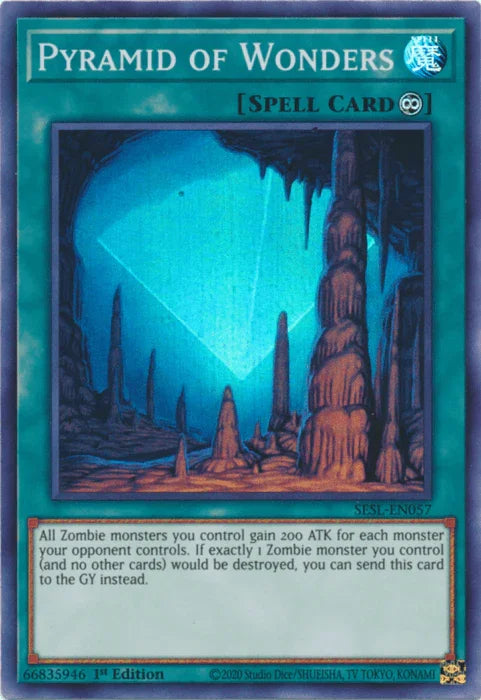 1st Edition, Continuous Spell, Secret Slayers, Spell, Super Rare Pyramid of Wonders [SESL-EN057] Super Rare - Trading Card World