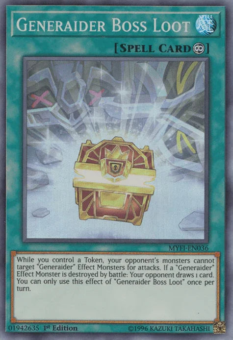 1st Edition, Continuous Spell, Mystic Fighters, Spell, Super Rare Generaider Boss Loot [MYFI-EN036] Super Rare - Trading Card World
