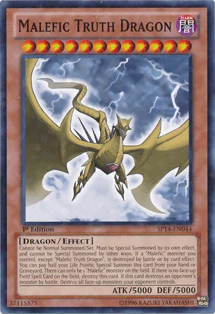 1st Edition, Dark, Dragon, Effect Monster, Star Pack 2014, Starfoil Rare Malefic Truth Dragon [SP14-EN044] Starfoil Rare - Trading Card World