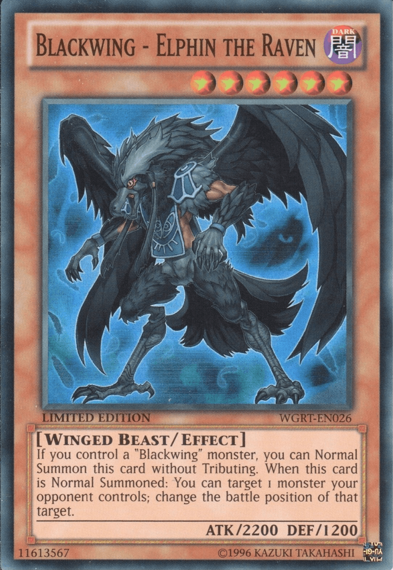 Battle Pack 2: War of the Giants Reinforcements, Dark, Effect Monster, Limited, Super Rare Blackwing - Elphin the Raven [WGRT-EN026] Super Rare - Trading Card World