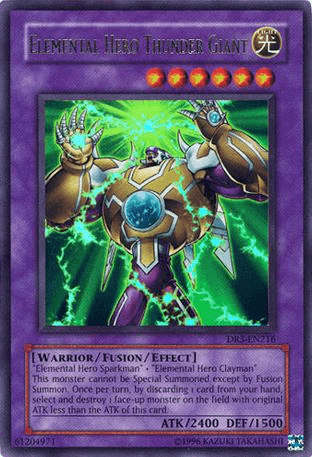 Dark Revelation Volume 3, Fusion/Effect Monster, Light, Ultra Rare, Unlimited, Warrior Elemental Hero Thunder Giant [DR3-EN216] Ultra Rare - Trading Card World