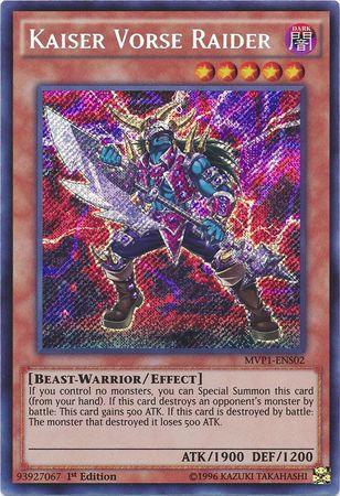 1st Edition, Beast-Warrior, Dark, Effect Monster, Secret Rare, The Dark Side of Dimensions Movie Pack: Secret Edition Kaiser Vorse Raider [MVP1-ENS02] Secret Rare - Trading Card World