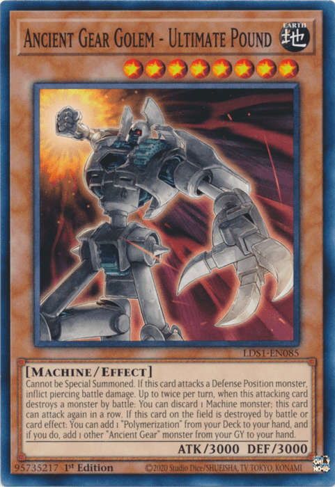 1st Edition, Common, Earth, Effect Monster, Legendary Duelists: Season 1, Machine Ancient Gear Golem - Ultimate Pound [LDS1-EN085] Common - Trading Card World