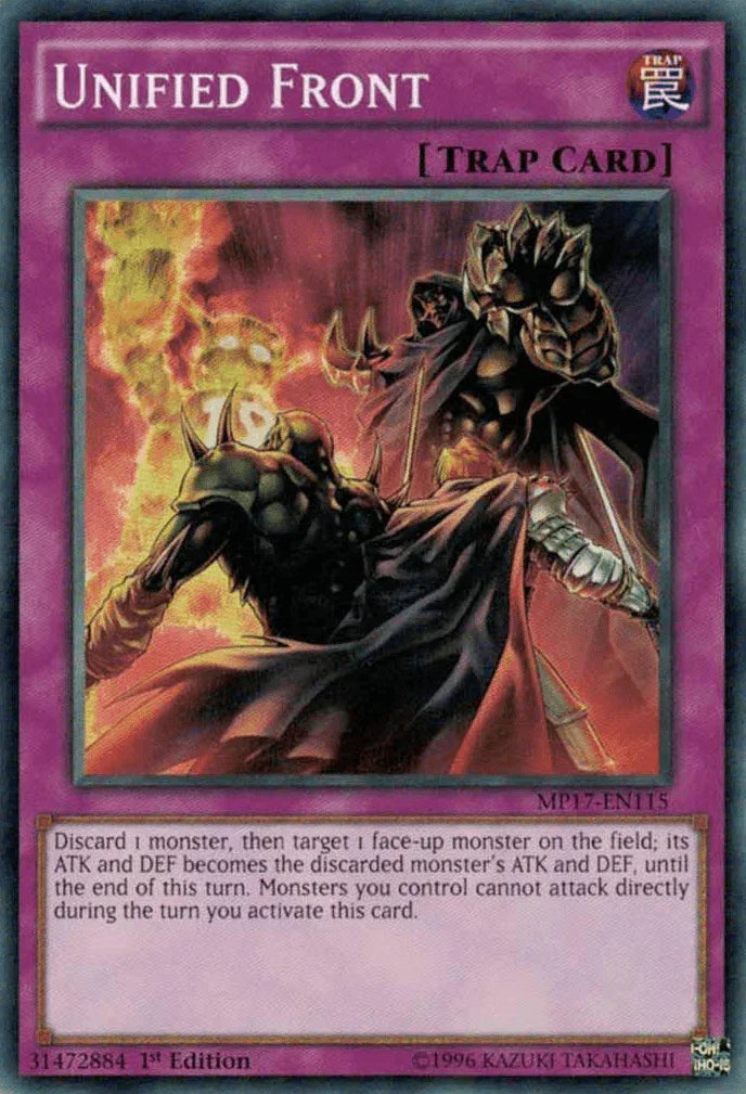 1st Edition, 2017 Mega-Tins Mega Pack, Common, Normal Trap, Trap Unified Front [MP17-EN115] Common - Trading Card World