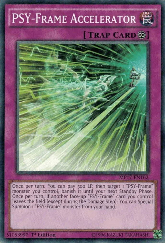 1st Edition, 2017 Mega-Tins Mega Pack, Common, Continuous Trap, Trap PSY-Frame Accelerator [MP17-EN162] Common - Trading Card World