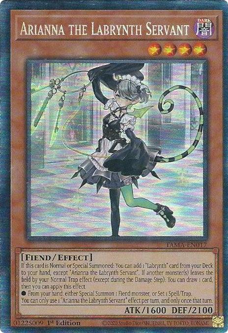 1st Edition, Collector's Rare, Dark, Effect Monster, Fiend, Tactical Masters Arianna the Labrynth Servant [TAMA-EN017] Collector's Rare - Trading Card World