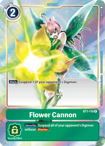BT1-110, Green, Option, Rare, Release Special Booster Ver.1.0 Flower Cannon [BT1-110] (Alternate Art) [Release Special Booster Ver.1.0] - Trading Card World