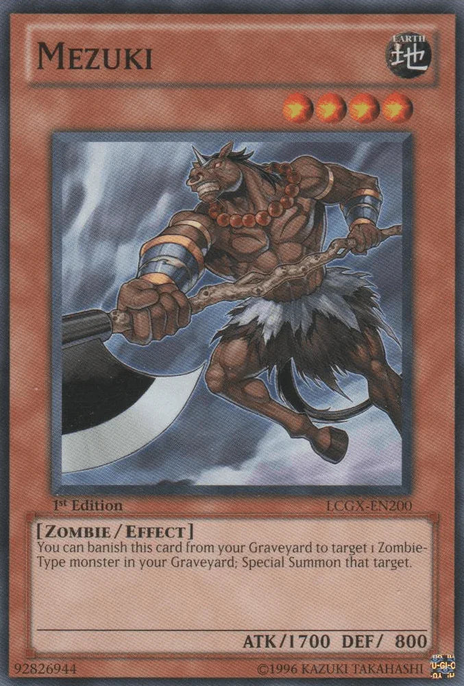 1st Edition, Common, Earth, Effect Monster, Legendary Collection 2, Unlimited, Zombie Mezuki [LCGX-EN200] Common - Trading Card World