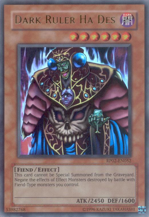 Dark, Effect Monster, Fiend, Retro Pack 2, Ultra Rare, Unlimited Dark Ruler Ha Des [RP02-EN052] Ultra Rare - Trading Card World