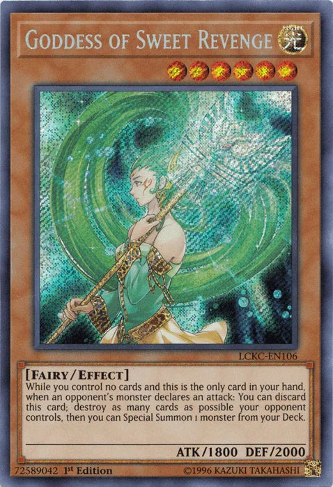 1st Edition, Effect Monster, Fairy, Legendary Collection Kaiba, Light, Secret Rare, Unlimited Goddess of Sweet Revenge [LCKC-EN106] Secret Rare - Trading Card World