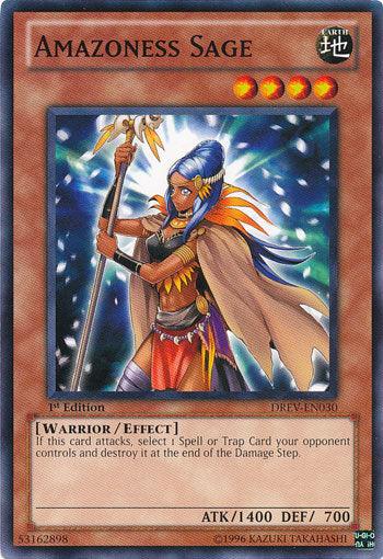 1st Edition, Common, Duelist Revolution, Earth, Effect Monster, Unlimited, Warrior Amazoness Sage [DREV-EN030] Common - Trading Card World