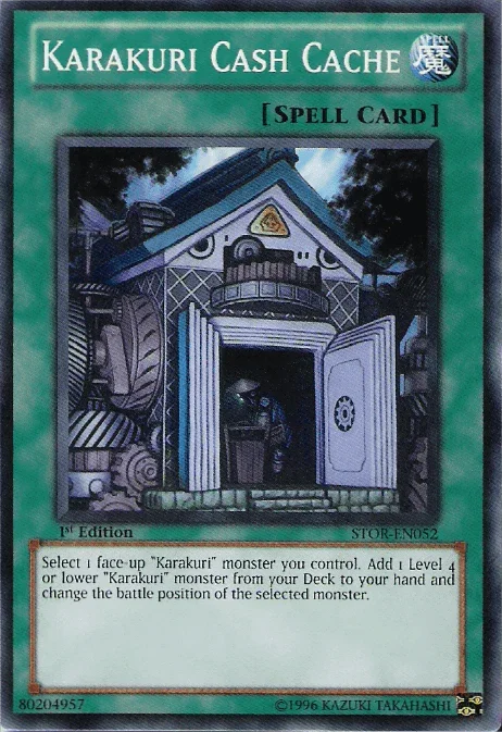 1st Edition, Common, Normal Spell, Spell, Storm of Ragnarok, Unlimited Karakuri Cash Cache [STOR-EN052] Common - Trading Card World