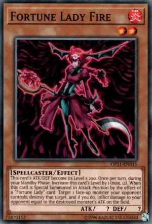 Common, Effect Monster, Fire, OTS Tournament Pack 11, Spellcaster, Unlimited Fortune Lady Fire [OP11-EN015] Common - Trading Card World