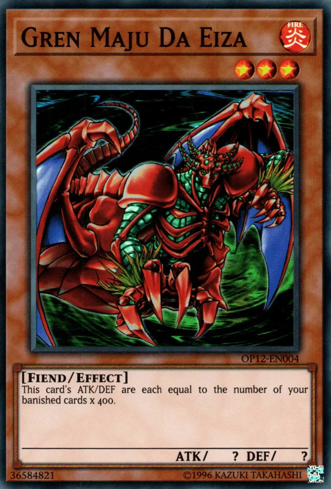 Effect Monster, Fiend, Fire, OTS Tournament Pack 12, Super Rare, Unlimited Gren Maju Da Eiza [OP12-EN004] Super Rare - Trading Card World