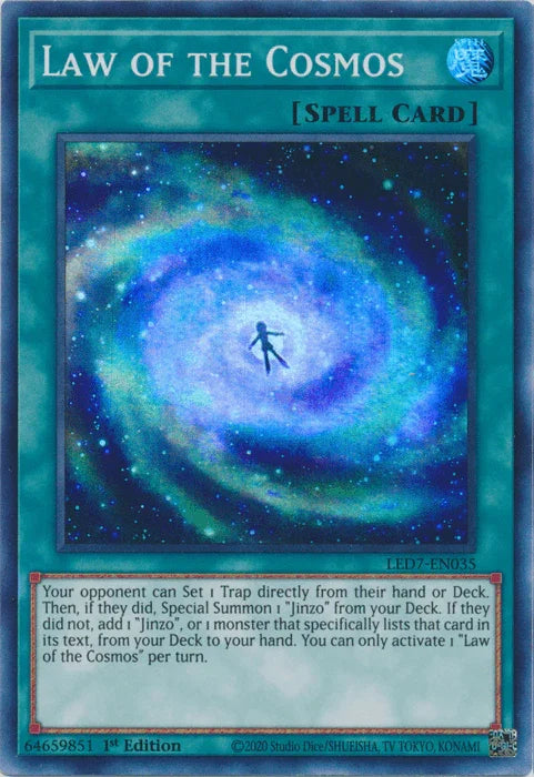 1st Edition, Legendary Duelists: Rage of Ra, Normal Spell, Spell, Super Rare, Unlimited Law of the Cosmos [LED7-EN035] Super Rare - Trading Card World