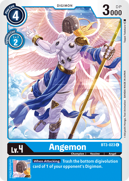 Angel, Blue, BT3-023, Champion, Common, Digimon, Release Special Booster Ver.1.5, Vaccine Angemon [BT3-023] [Release Special Booster Ver.1.5] - Trading Card World