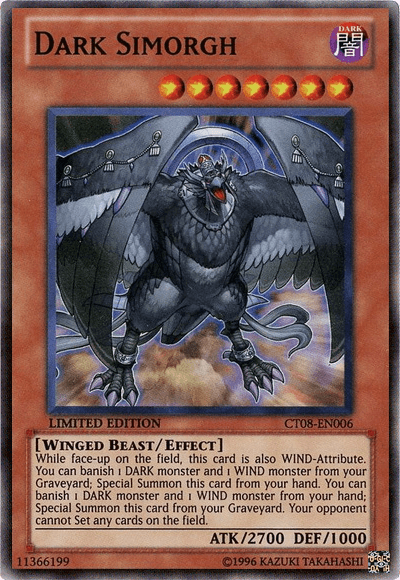 2011 Collectors Tins, Dark, Effect Monster, Limited, Super Rare, Winged Beast Dark Simorgh [CT08-EN006] Super Rare - Trading Card World